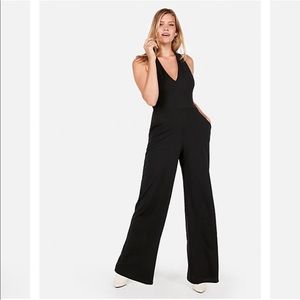Cross back wide leg jumpsuit